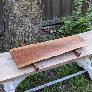 Hand-Made + Polished Walnut Wood Riser for Dining and Decor